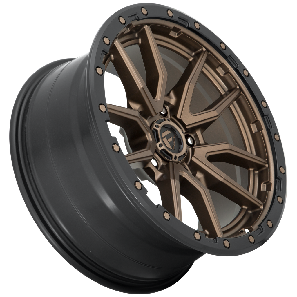 Aluminum Wheels 20X9 Rebel D681 Matte Bronze Black Bead Ring Fuel Off Road Wheels