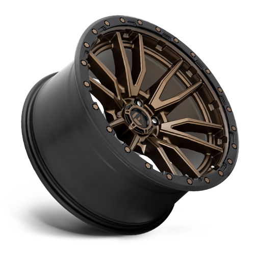 Aluminum Wheels 22X12 Rebel D681 Matte Bronze Black Bead Ring Fuel Off Road Wheels