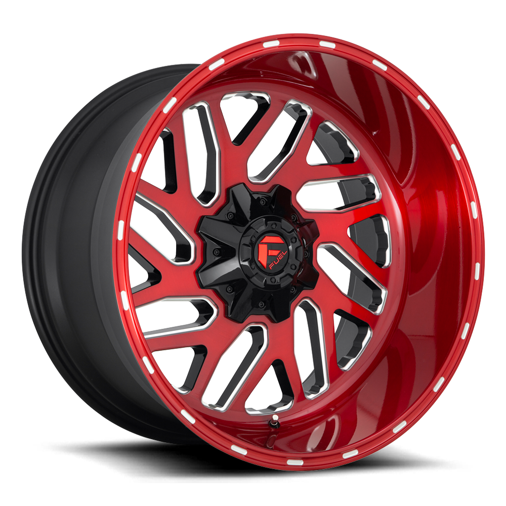 Aluminum Wheels 24X12 Triton D691 Candy Red Milled Fuel Off Road Wheels