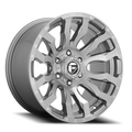 Aluminum Wheels 20X10 Blitz D693 Brushed Gunmetal Gray Tinted Clear Fuel Off Road Wheels