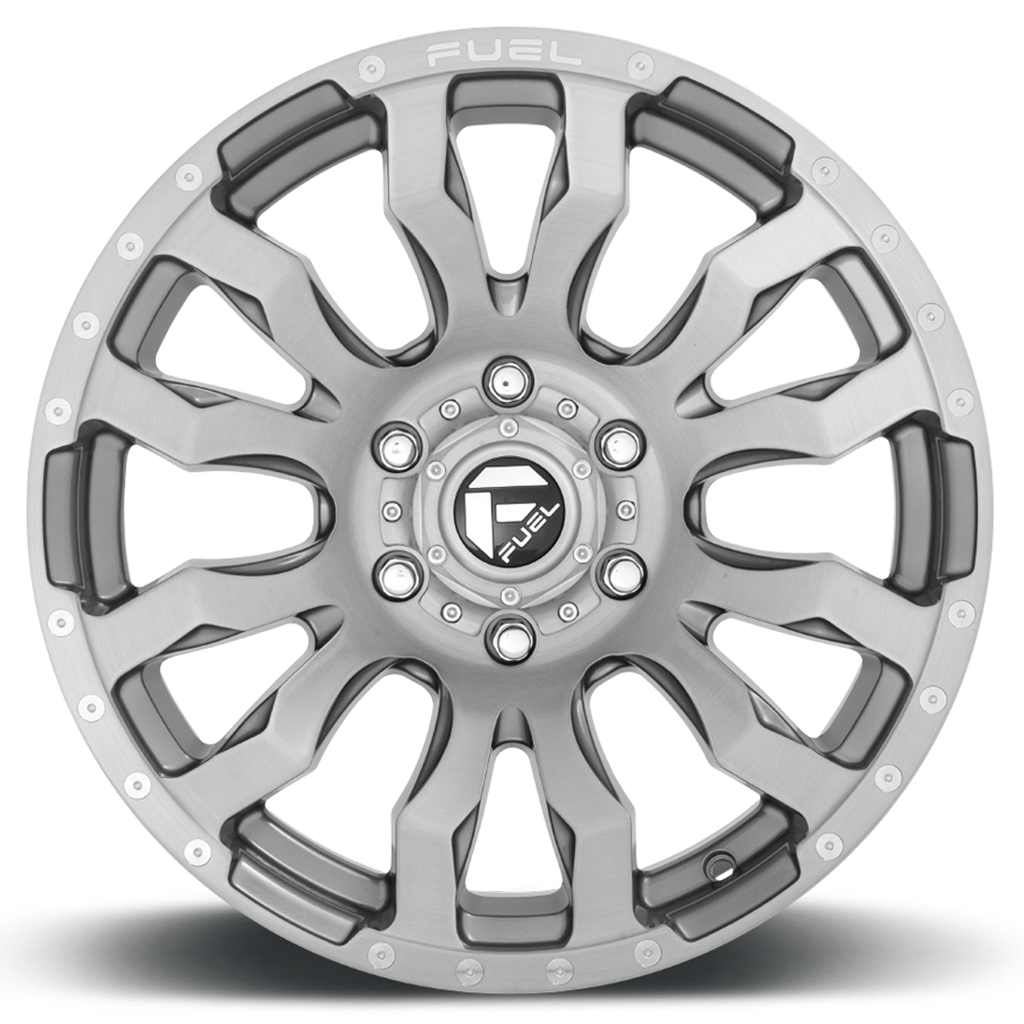 Aluminum Wheels 20X8.25 Blitz D693 Brushed Gunmetal Gray Tinted Clear Fuel Off Road Wheels