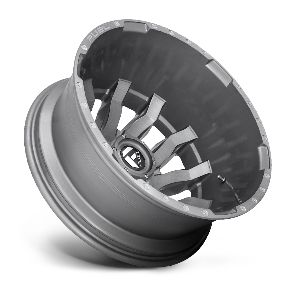 Dually Wheels 20X8.25 Blitz Dually D693 Brushed Gunmetal Gray Tinted Clear Fuel Off Road Wheels