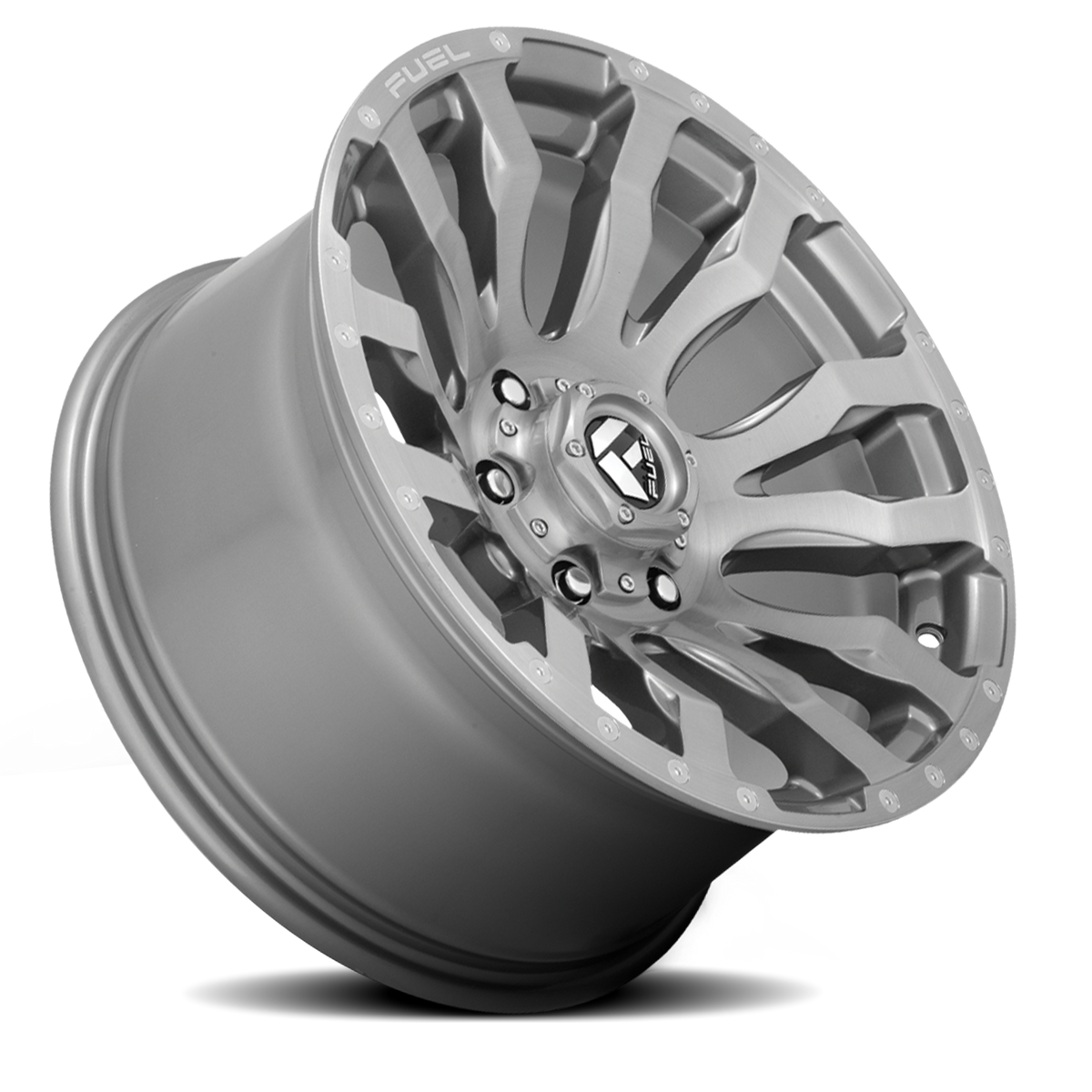 Aluminum Wheels 22X10 Blitz D693 Brushed Gunmetal Gray Tinted Clear Fuel Off Road Wheels