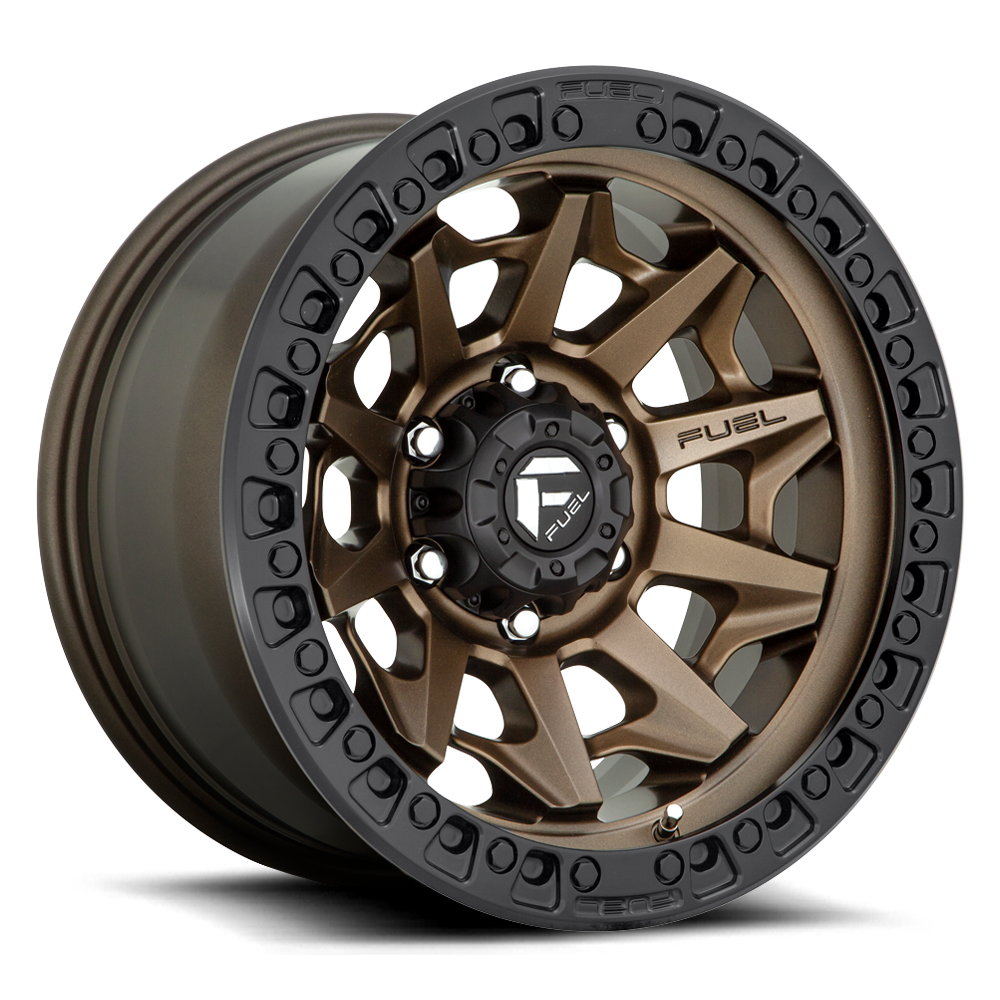 Aluminum Wheels 20X9 Covert D696 Matte Bronze Black Bead Ring Fuel Off Road Wheels