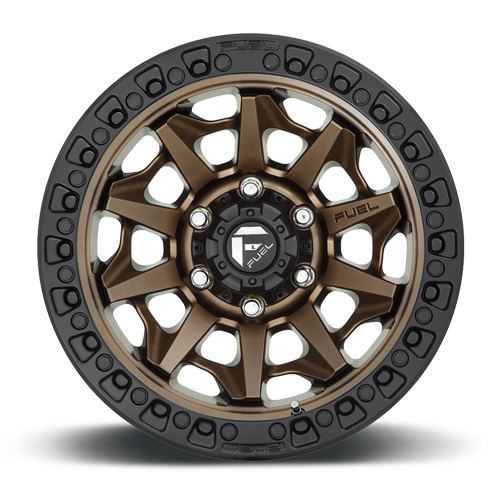 Aluminum Wheels 20X9 Covert D696 Matte Bronze Black Bead Ring Fuel Off Road Wheels
