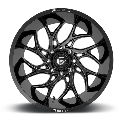 Aluminum Wheels 20X10 Runner D741 Gloss Black Milled Fuel Off Road Wheels