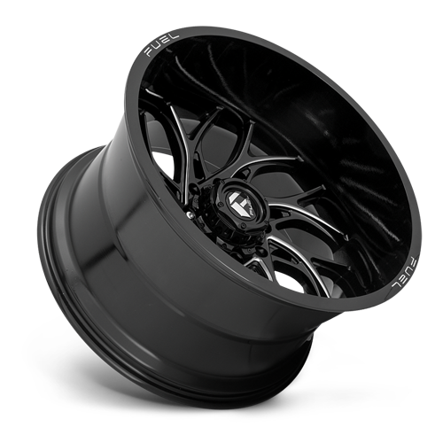 Aluminum Wheels 22X10 Runner D741 Gloss Black Milled Fuel Off Road Wheels