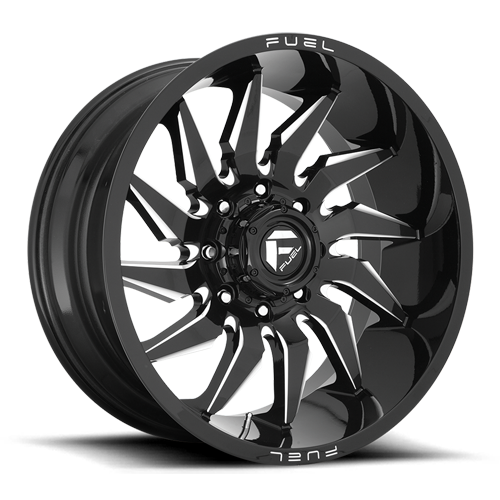 Aluminum Wheels 20X10 Saber D744 Gloss Black Milled Fuel Off Road Wheels