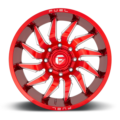 Aluminum Wheels 22X10 Saber D745 Candy Red Milled Fuel Off Road Wheels
