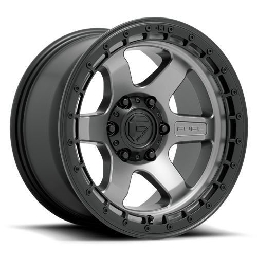 Aluminum Wheels 17X9 Block D752 Gunmetal Gray/Black Ring Fuel Off Road Wheels