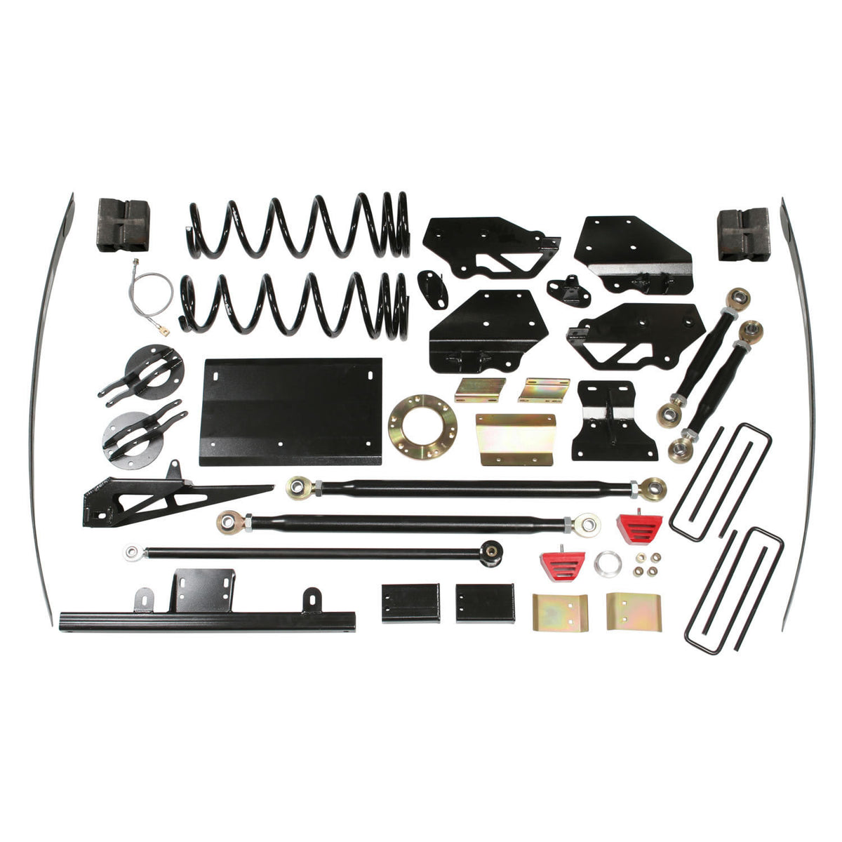 Long Arm Lift Kit 7 Inch Lift Includes Front Coil Spring Transmission Mount Rear Add-A-Leaf Rear Block Skid Plates Steering Stabilizer Crossmember 94-02 Dodge Ram 2500/3500 Skyjacker