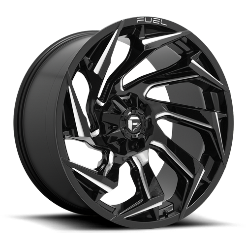 Aluminum Wheels 20X10 Reaction D753 Gloss Black/Milled Fuel Off Road Wheels