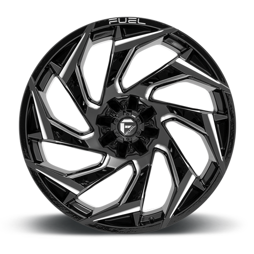 Aluminum Wheels 22X10 Reaction D753 Gloss Black/Milled Fuel Off Road Wheels