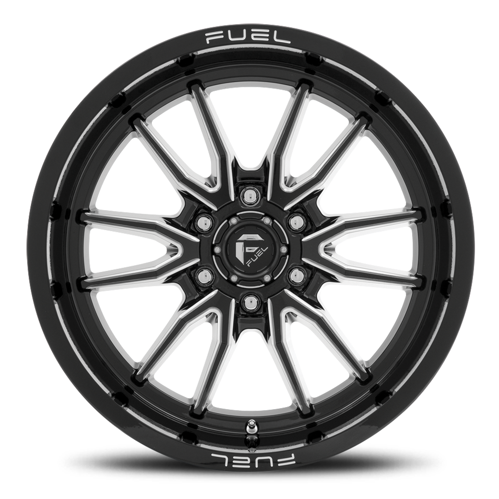 Aluminum Wheels 20X10 Clash 6 D761 Gloss Black Milled Fuel Off Road Wheels
