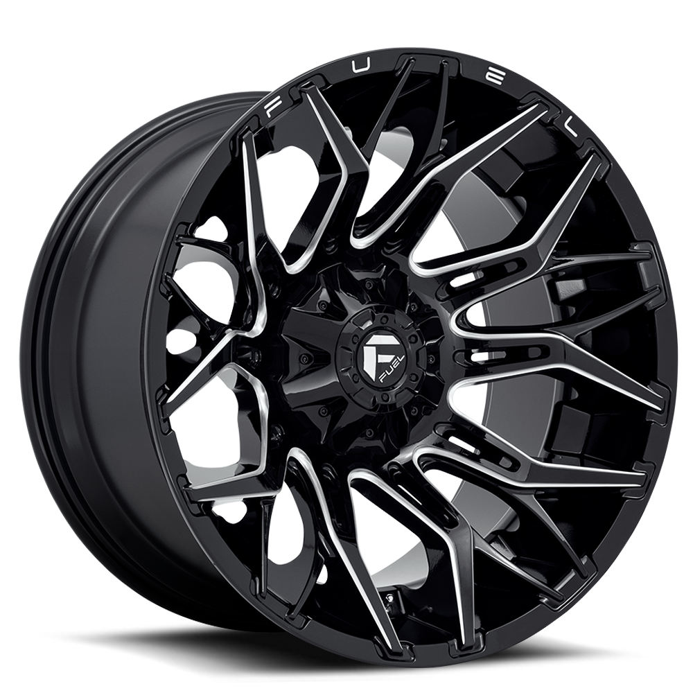 Aluminum Wheels 20X10 Twitch D769 Gloss Black/Milled Fuel Off Road Wheels