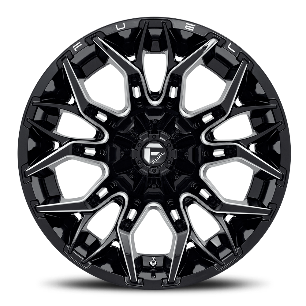 Aluminum Wheels 20X10 Twitch D769 Gloss Black/Milled Fuel Off Road Wheels