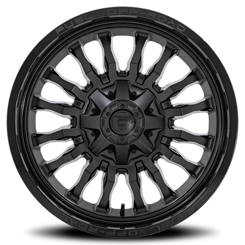 Aluminum Wheels 22X12 Arc D796 Matte Black W/ Gloss Black Lip Fuel Off Road Wheels