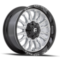 Aluminum Wheels 20X10 Arc D798 Silver/Brushed Face-Milled Black Lip Fuel Off Road Wheels