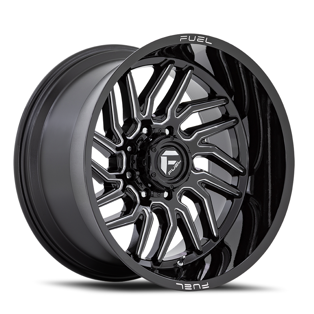 Aluminum Wheels 22X12 Hurricane D807 Gloss Black Milled Fuel Off Road Wheels