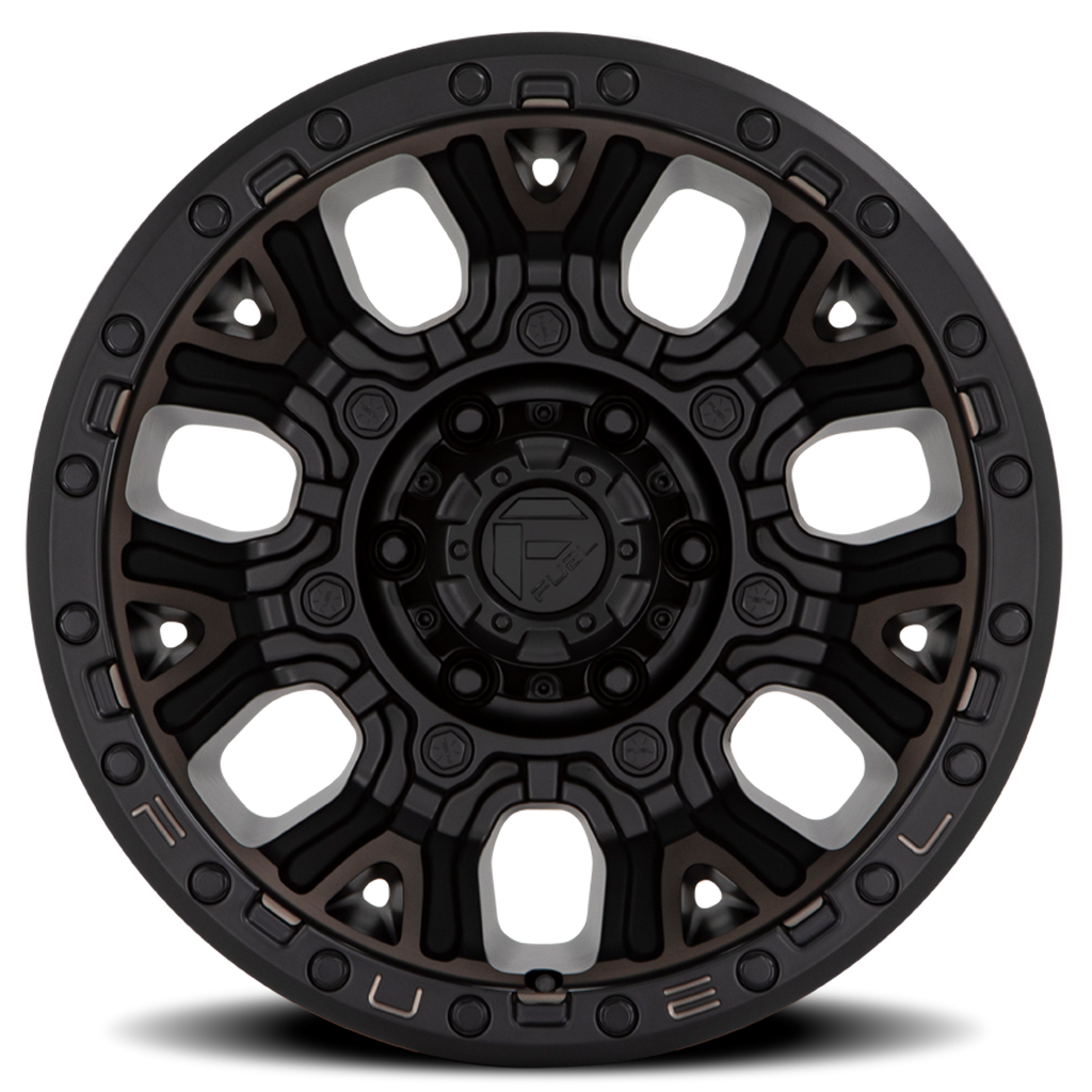 Aluminum Wheels 20X10 Traction D824 Matte Black Double Dark Tint Fuel Off Road Wheels