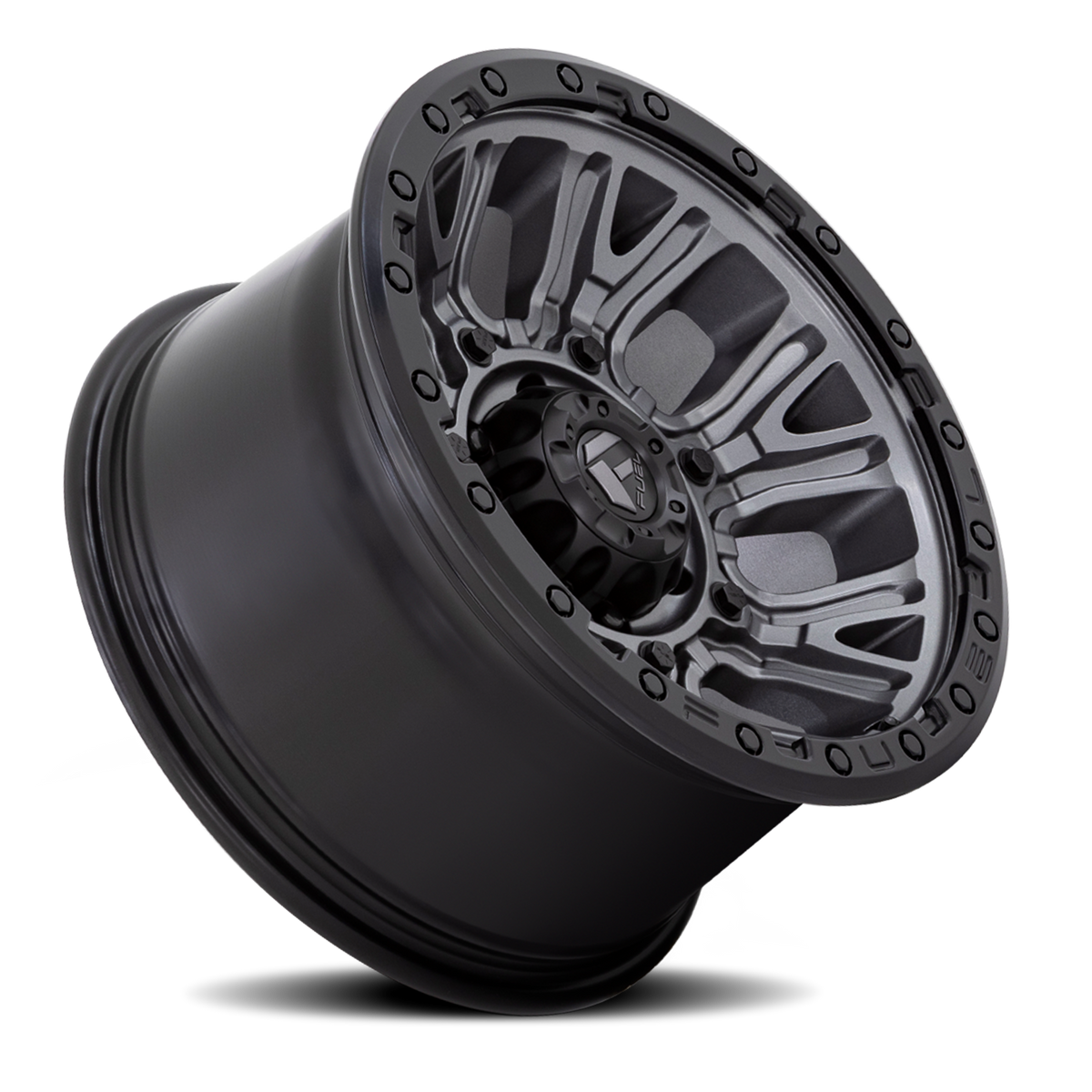 Aluminum Wheels 20X9 Traction D825 Gunmetal Gray/Black Ring Fuel Off Road Wheels