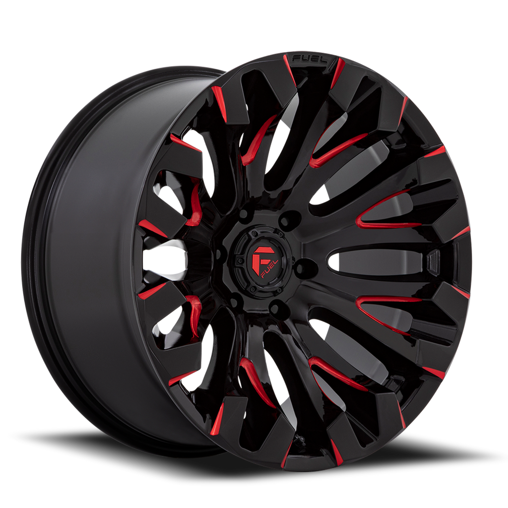 Aluminum Wheels 18X9 Quake D829 Gloss Black Milled Red Fuel Off Road Wheels