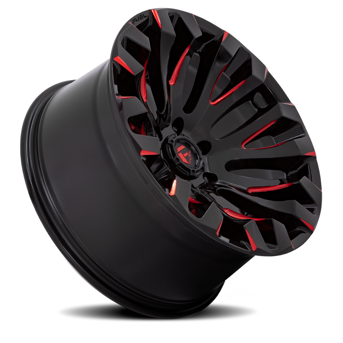 Aluminum Wheels 18X9 Quake D829 Gloss Black Milled Red Fuel Off Road Wheels