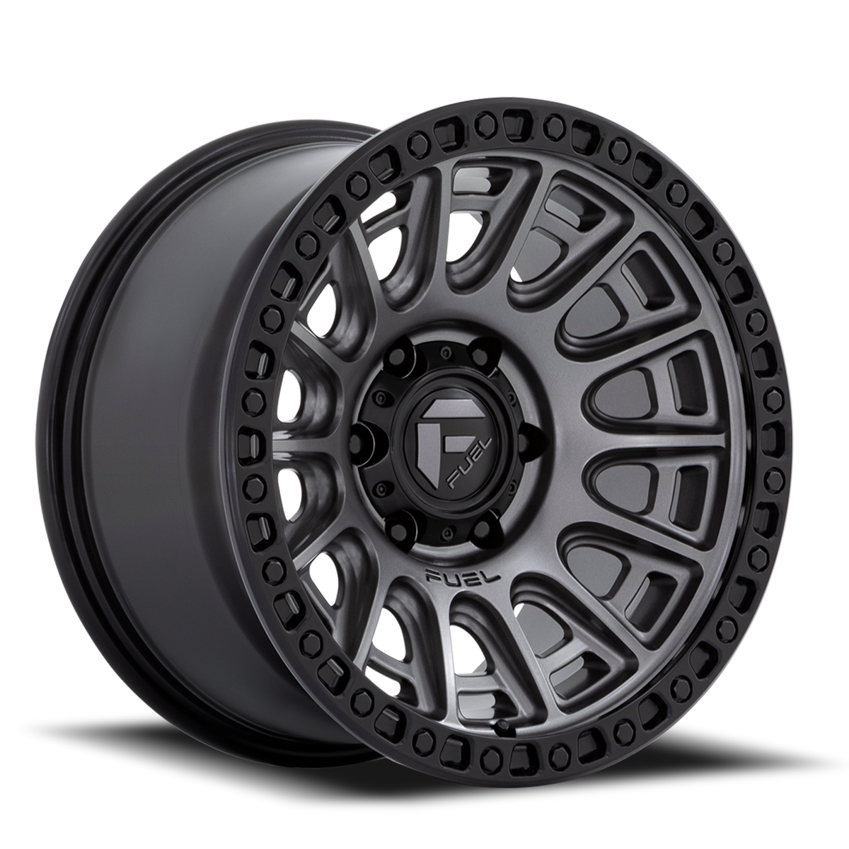 Aluminum Wheels 20X9 Cycle D835 Gunmetal Gray/Black Ring Fuel Off Road Wheels