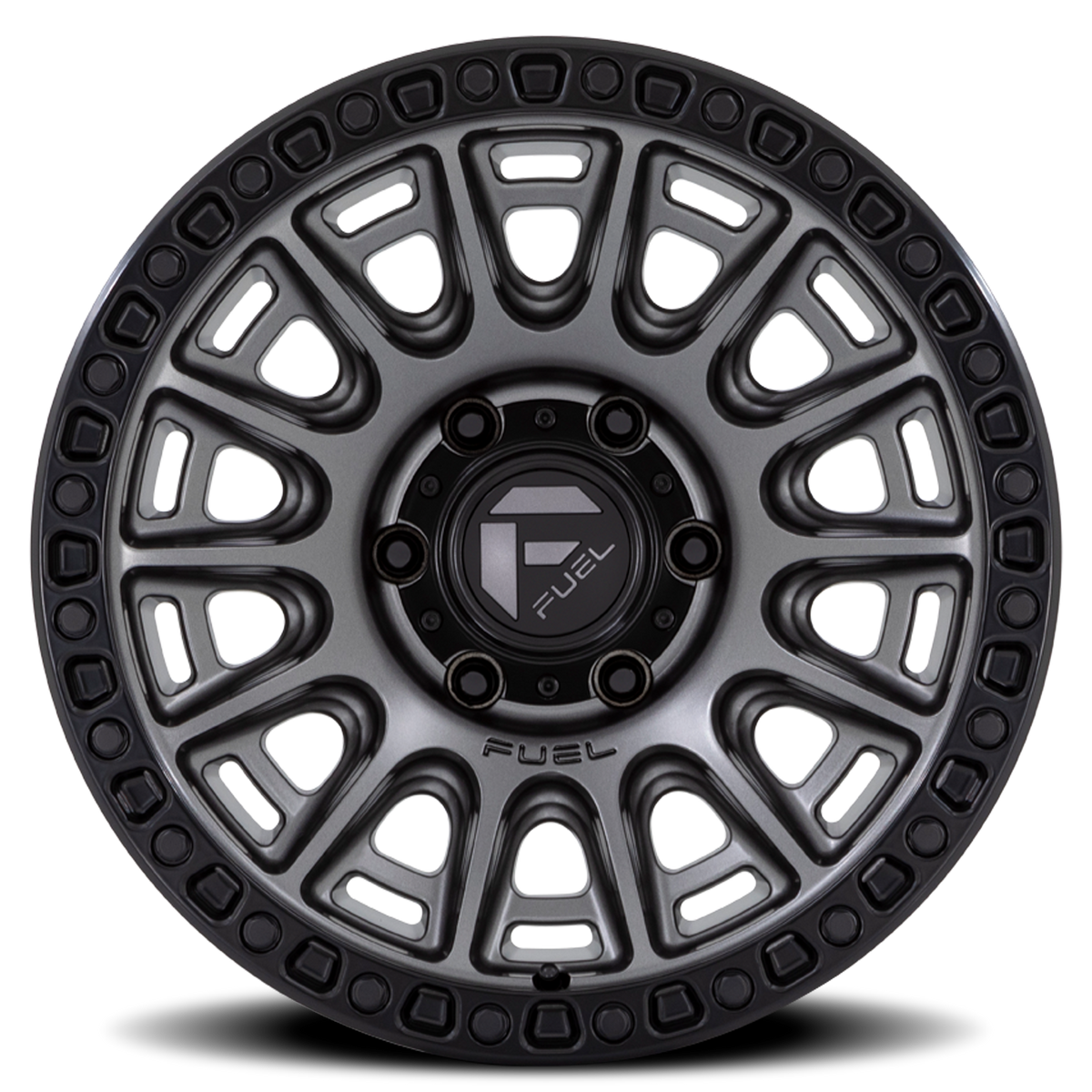 Aluminum Wheels 20X9 Cycle D835 Gunmetal Gray/Black Ring Fuel Off Road Wheels