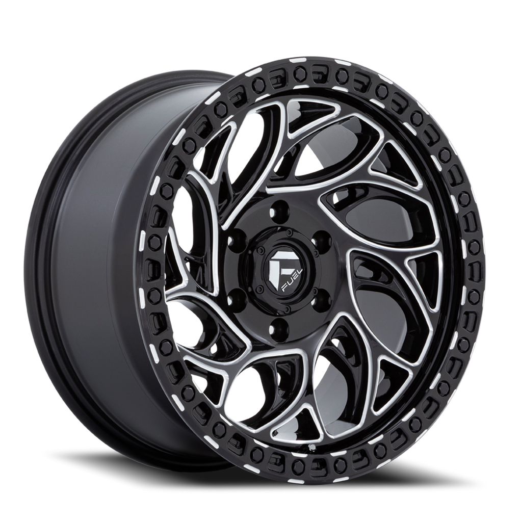 Aluminum Wheels 15X10 Runner OR D840 Gloss Black Milled Fuel Off Road Wheels
