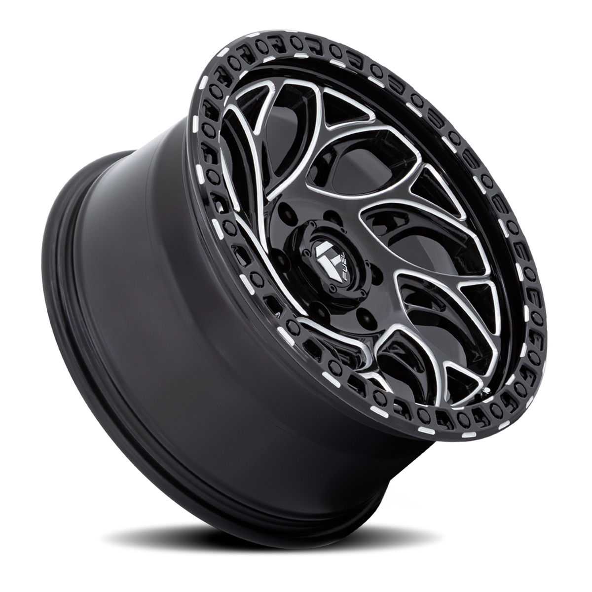 Aluminum Wheels 15X10 Runner OR D840 Gloss Black Milled Fuel Off Road Wheels
