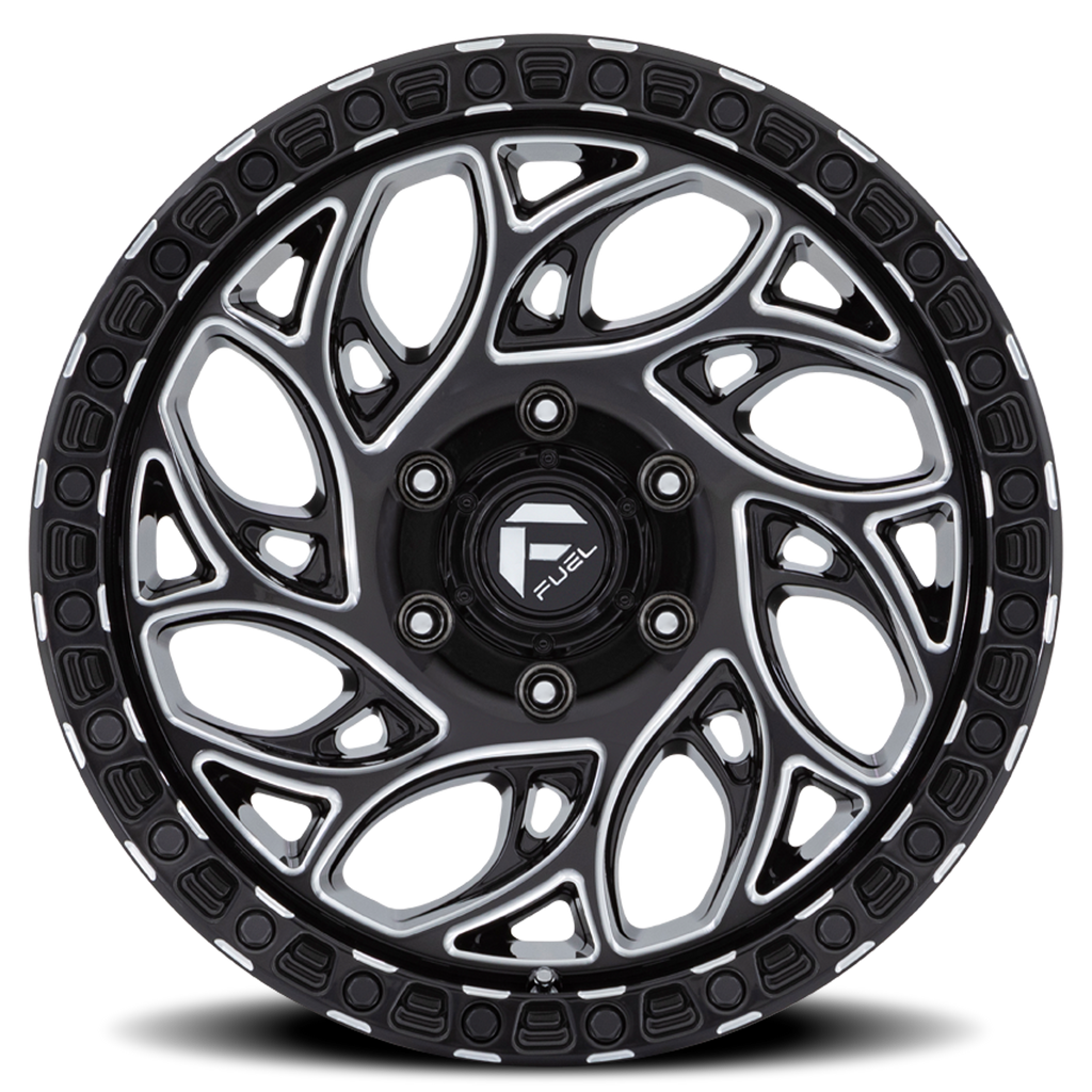 Aluminum Wheels 15X10 Runner OR D840 Gloss Black Milled Fuel Off Road Wheels