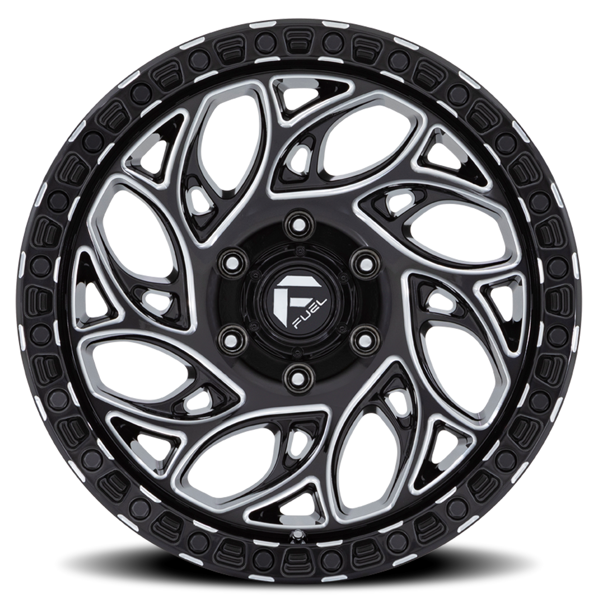 Aluminum Wheels 20X9 Runner OR D840 Gloss Black Milled Fuel Off Road Wheels