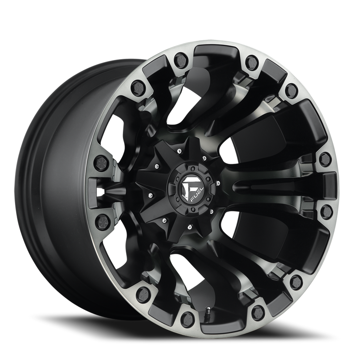 Aluminum Wheels 17X9 Vapor D851 Matte Black Gray Tint Fuel Off Road Wheels