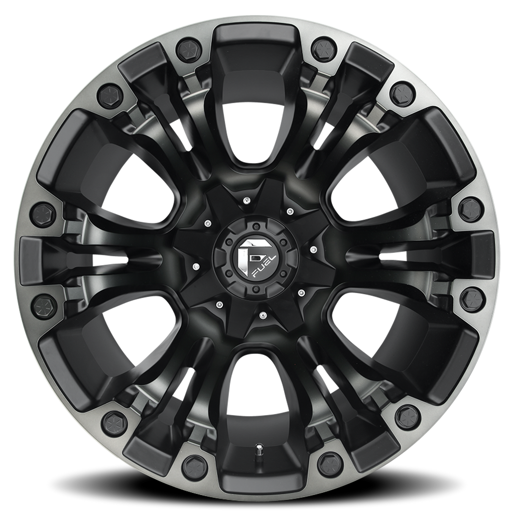 Aluminum Wheels 20X9 Vapor D851 Matte Black Gray Tint Fuel Off Road Wheels