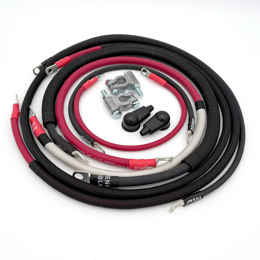Dodge Cummins Battery Cable Kit 1/0 Gauge For 2002-2005 Dodge RAM 2500/3500 5.9-6.7 Liter Cummins Diesel 3rd Gen Battery Cable Single Battery Big7Kits