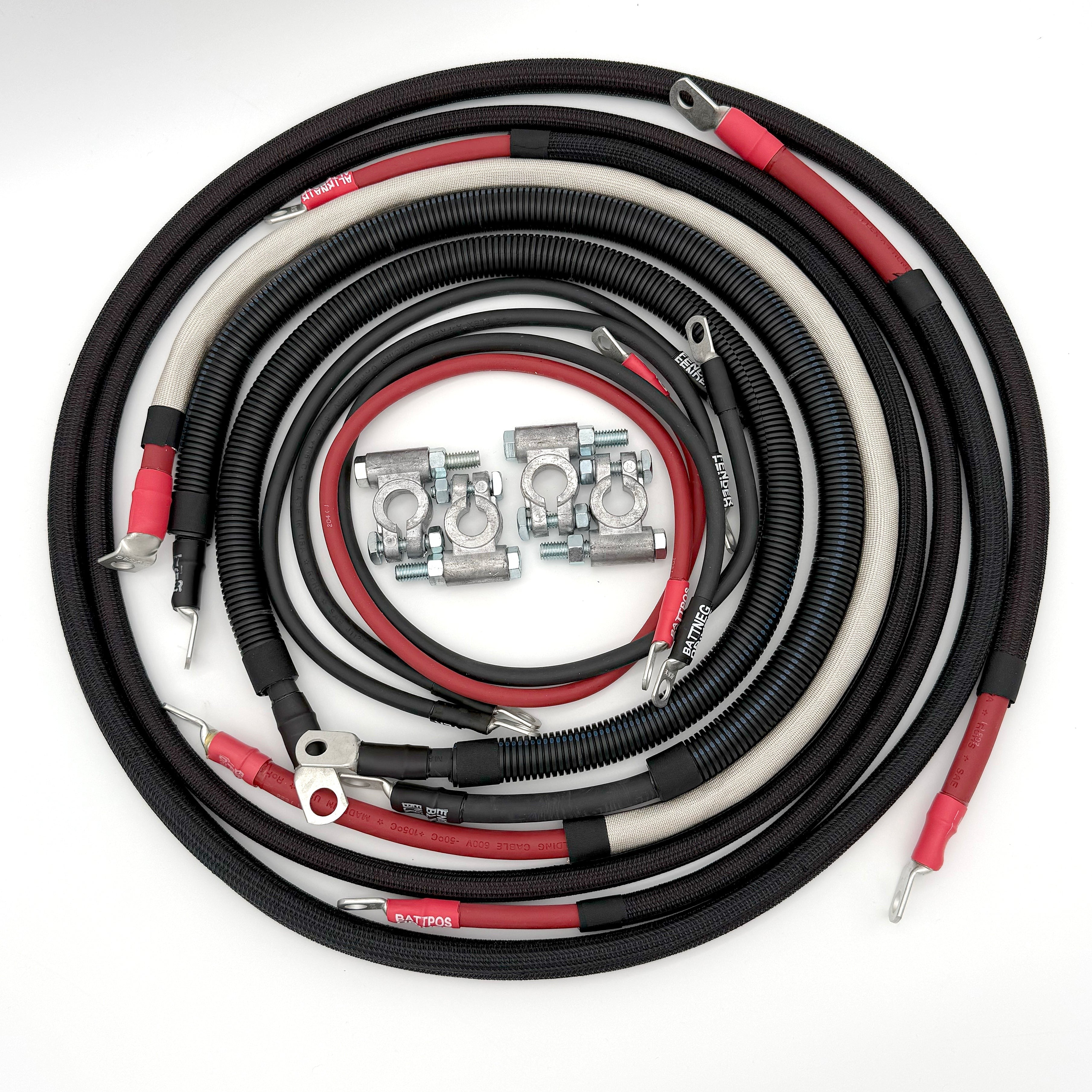 Dodge Cummins Battery Cable Kit 1/0 Gauge For 2006-2009 Dodge RAM 2500/3500 5.9-6.7 Liter Cummins Diesel 3rd Gen Battery Cable Big7Kits