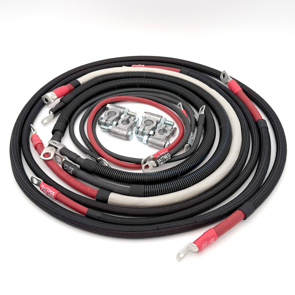 Dodge Cummins Battery Cable Kit 1/0 Gauge For 2006-2009 Dodge RAM 2500/3500 5.9-6.7 Liter Cummins Diesel 3rd Gen Battery Cable Big7Kits