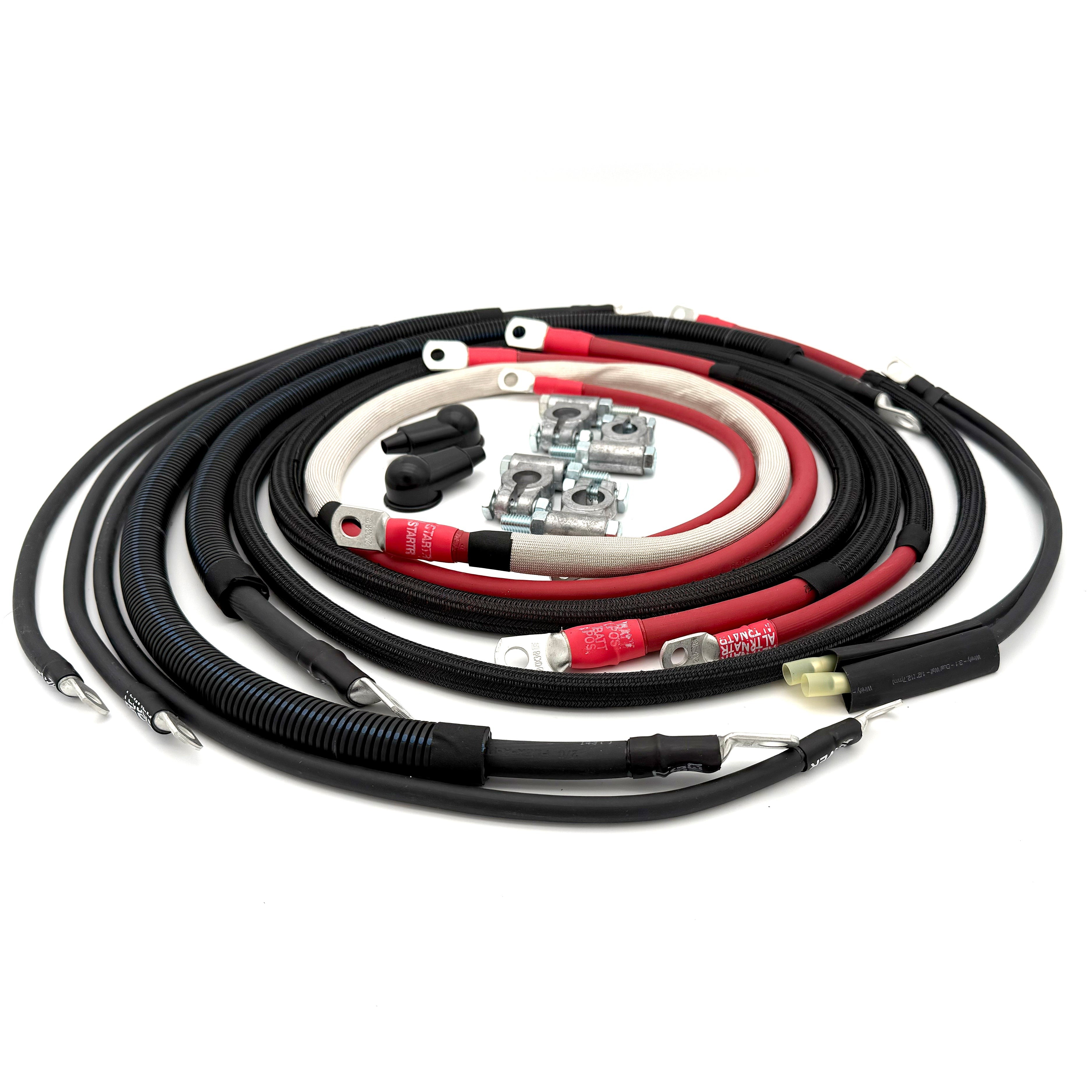 Dodge Cummins Battery Cable Kit 2/0 Gauge For 1998-2002 Dodge RAM 2500/3500 5.9 Liter Cummins Diesel 2nd Gen Battery Cable Big7Kits