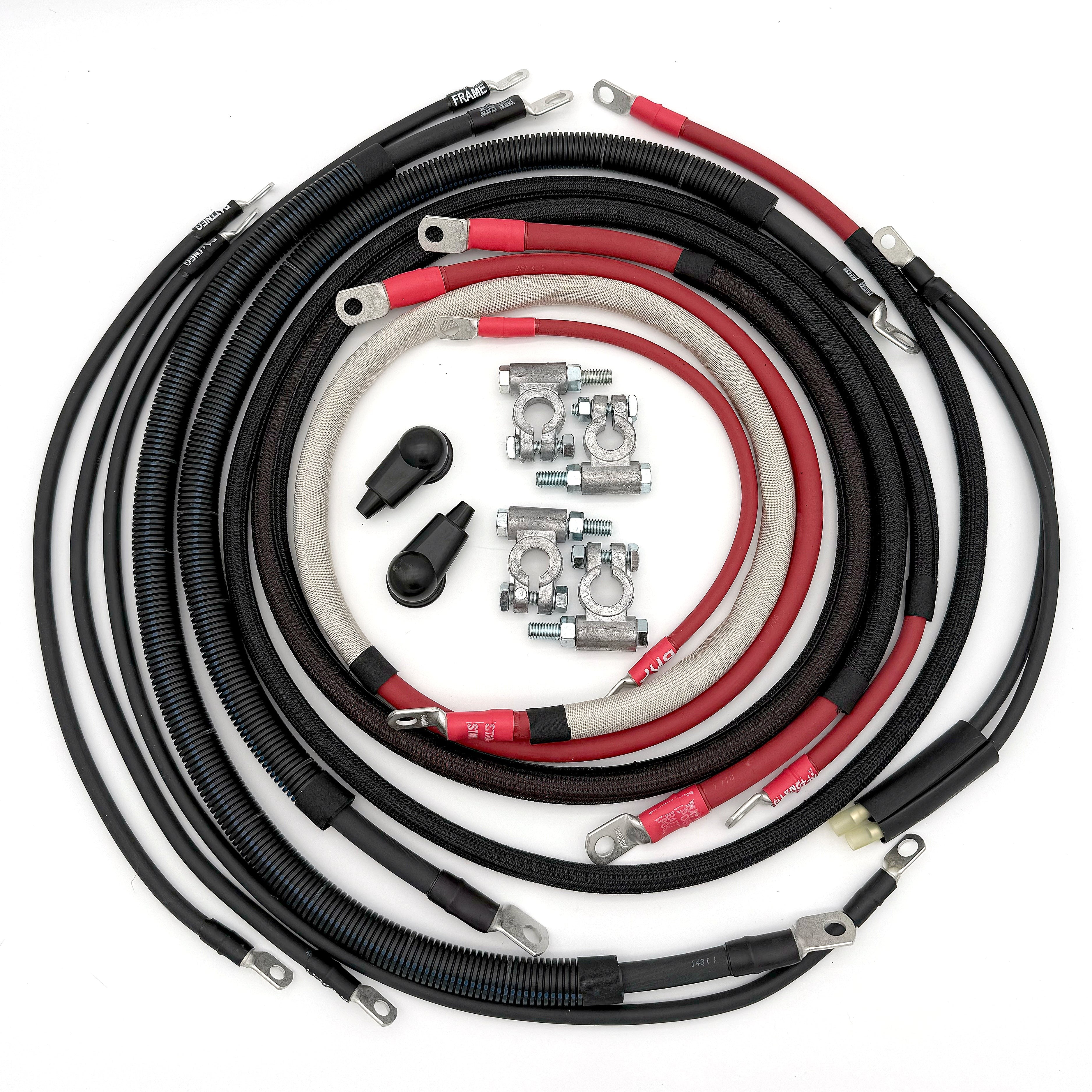 Dodge Cummins Battery Cable Kit 1/0 Gauge For 94-02 Dodge RAM 2500/3500 5.9 Liter Cummins Diesel 2nd Gen Battery Cable Big7Kits