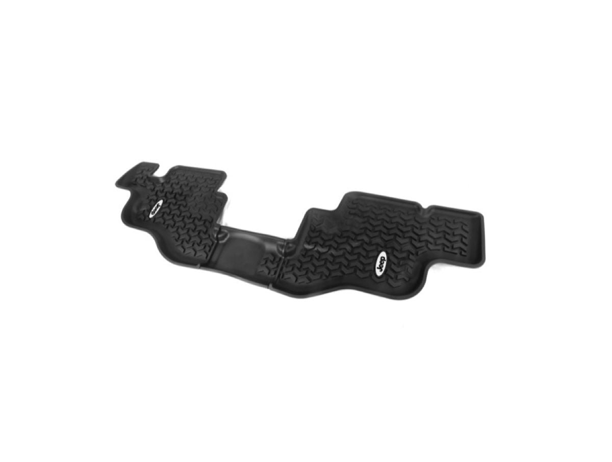All Terrain Floor Liner Rear Black Jeep Logo 76-95 CJ7/YJ Rugged Ridge