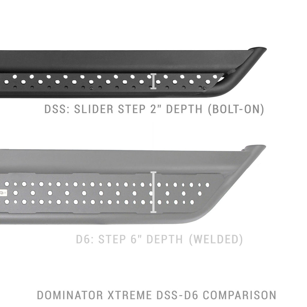 Dominator Xtreme DSS SideSteps With Mounting Bracket Kit Textured Black 2019-2026 Ram 1500 Extended Cab Go Rhino
