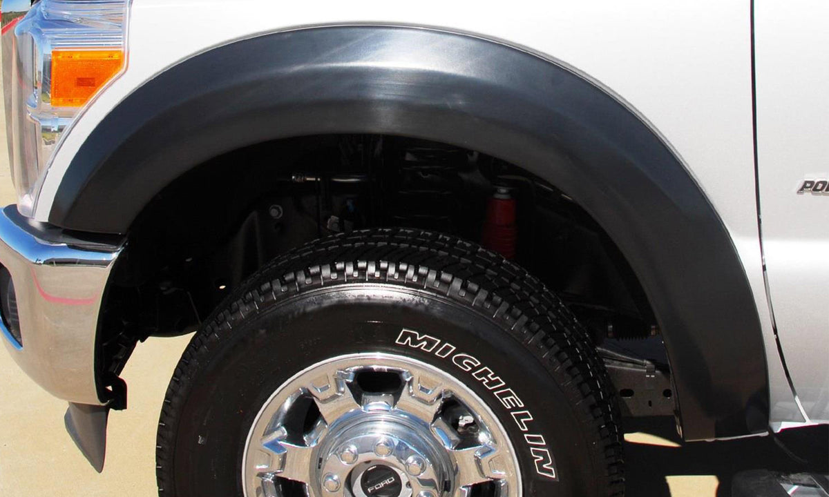 Extra Wide Style Fender Flare Set Front and Rear, Smooth, 4-Piece Set 2011-2016 Ford F-250 Super Duty/F-350 Super Duty Fleetside Lund