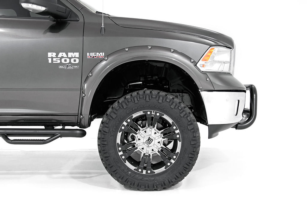 Dodge Pocket Fender Flares Rivets 09-18 RAM 1500 w/Metal Bumper Rough Country
