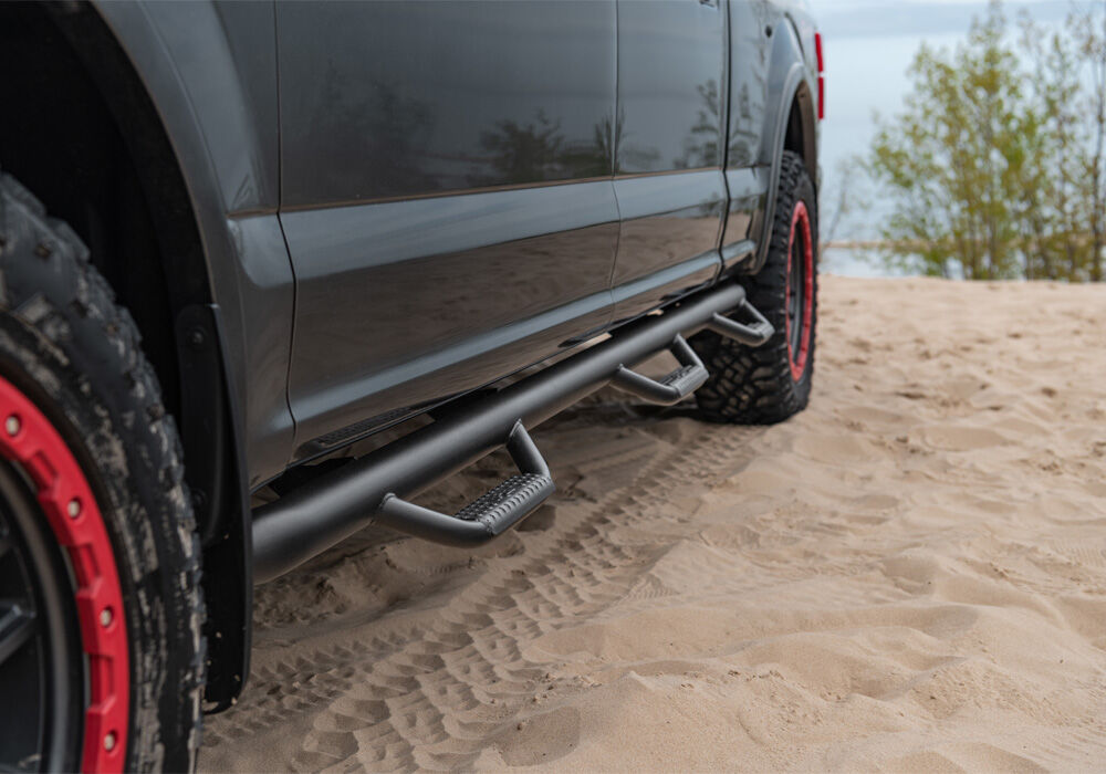 Nerf Step Bar Wheel-to-Wheel with Bed Access (3 Steps per Side) 2017-2026 Ford F-250/F-350 6.75 Inch Bed Crew Cab NFab