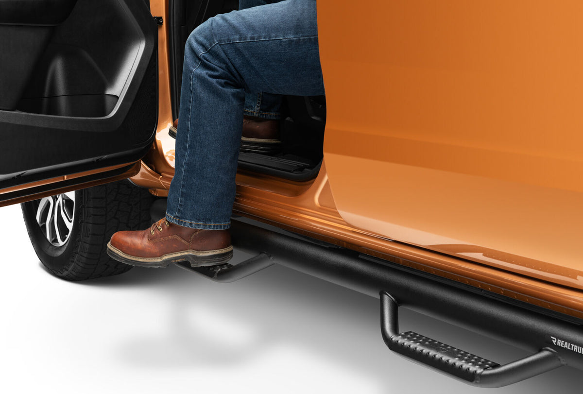Nerf Step Bar Cab Length (2 Steps per Side) 3 Inch Main Tube Diameter 2019-2025 Ford Ranger SuperCrew Textured Black N Fab