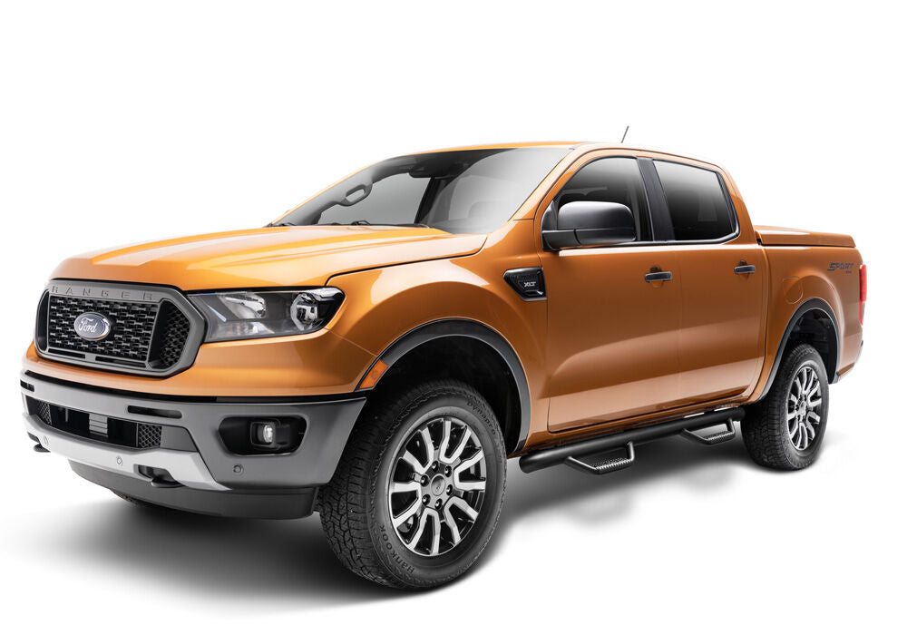 Nerf Step Bar Cab Length (2 Steps per Side) 3 Inch Main Tube Diameter 2019-2025 Ford Ranger SuperCrew Textured Black N Fab