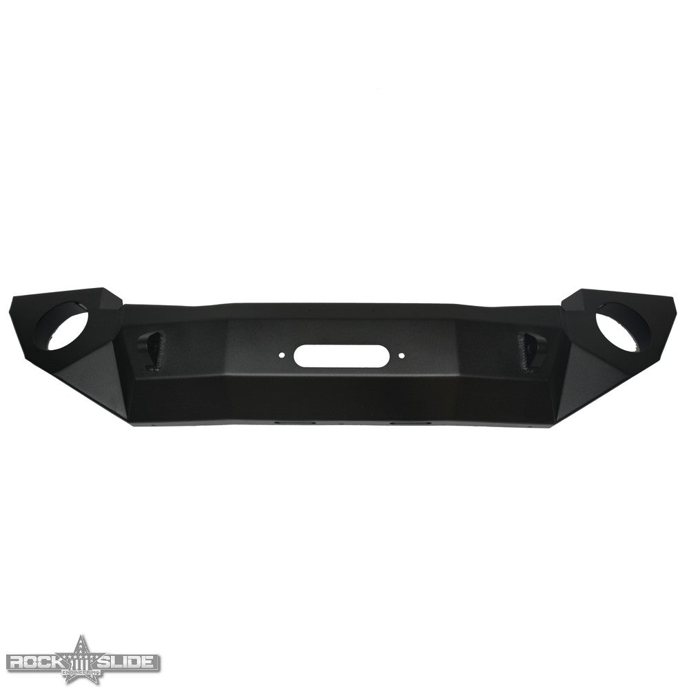 Jeep JK Full Front Bumper For 07-18 Wrangler JK With Winch Plate No Bull Bar Black Powdercoated Rigid Series Rock Slide Engineer