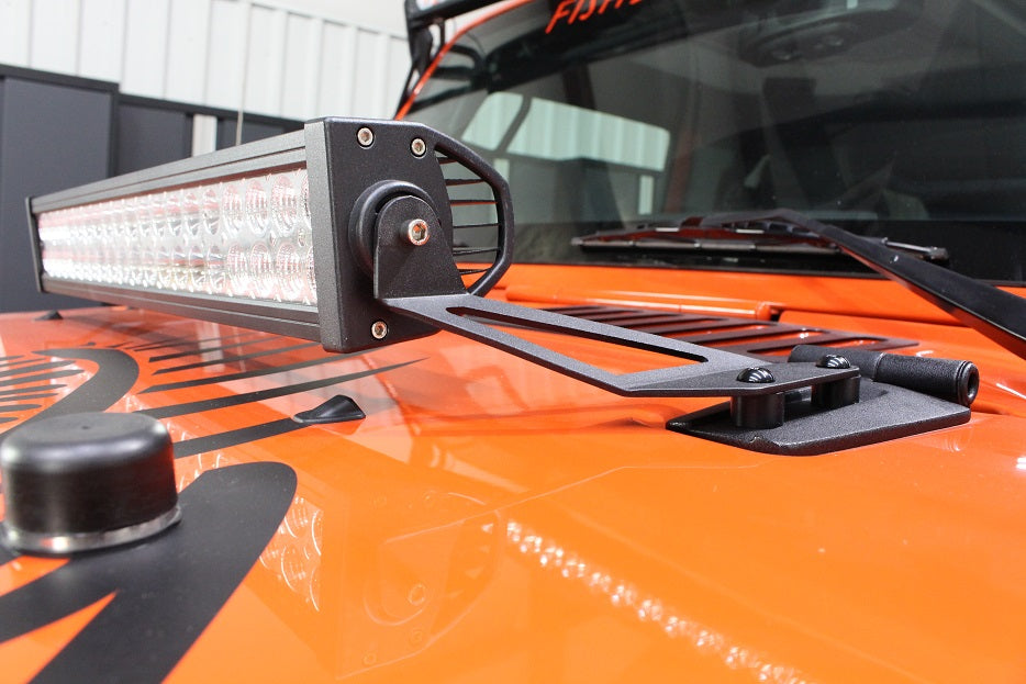 Jeep JK Hood Light Mount Brackets 07-18 Wrangler JK Fishbone Offroad
