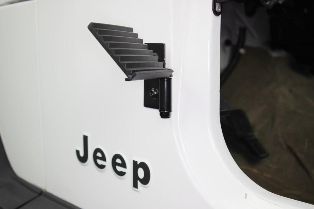 Jeep Foot Peg Set 76-06 CJ YJ TJ Wrangler Gloss Black Fishbone Offroad